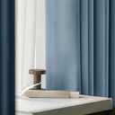 Geomoroccan Linen 100% Blackout Curtains 63 Inch Length 2 Panels for Bedroom Living Room Blue Linen Textured Farmhouse Room Darkening Thermal Insulated Grommet Top Window Treatment Drapes, 52x63 2 Set