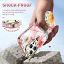 Cute Flower Case for iPhone 16 Pro 6.3 inch Built with Screen Protector, Lightweight and Stylish Full Body Shockproof Protective Rugged TPU Case for Women/Girls