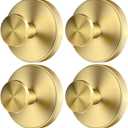 2026 Upgraded Drill-Free Suction Cup Hooks, Stainless Steel Suction Cup Hooks for Shower, Mirror, Wall, Bathroom, Glass, Hanging Towels - 4 Pack, Gold