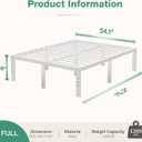 Novilla Full Size Bed Frame, 14 Inch Metal Platform Bed Frame Full Size with Storage Space Under Bed, Heavy Duty Steel Slat Support, Easy Assembly, No Box Spring Needed, White
