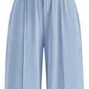 PRETTYGARDEN Women's Summer 2 Piece Matching Lounge Sets Short Sleeve Crop Tops Wide Leg Pants 2026 Airport Travel Outfits, Large