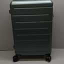 KYME 26 Inch Luggage TSA Approved Hard Shell Suitcases with Spinner Wheels Durable Medium Travel Checked Luggage with Cup Holder for Women Men Green