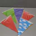 Pasimy 5 Pcs Cartoon Birthday Party Decorations Blue Sky White Clouds and Cow Print Pennant Banners Flags Red Blue Yellow String Triangle Flag Banner for Baby Shower Birthday Party Decorations