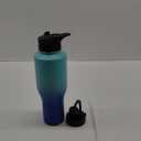 COKTIK Water Bottle Insulated, 40 oz Water Bottles Straw Lid, Spout Lid, Cold for 36 Hrs, Hot for 18 Hrs, Cup Holder Friendly Leakproof (Blue Waves)