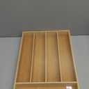Besilord Silverware Organizer Kitchen Drawer Organizer Utensil Organizer Bamboo Silverware Holder Cutlery Organizer in Drawer Flatware Organizer Tray(5 slots, Natural