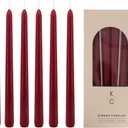 Tapered Dinner Candles - Soy & Paraffin Blend, Dinner Candles with Long-Lasting 7-Hour Burn for Stylish Homes - Candle in Curated Colors Ideal Gift for Hosts, Brides & Event Planners-Merlot (Pack of 6)
