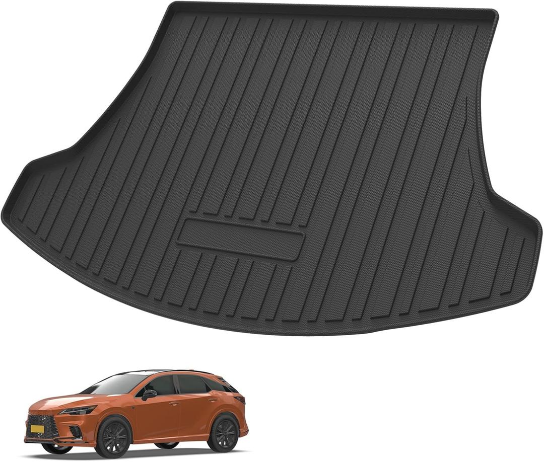 Custom Fit for Cargo Liner Lexus RZ 2023-2025 - Black TPE All Weather Heavy Duty Waterproof Rear Cargo Tray Trunk Floor Mat Protector