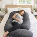 SNUGGY BABY J-Shaped Maternity Pillow (60")  Full-Body Pregnancy Pillow , Back, Belly & Hip Support, Comfortable Sleep for Expecting Moms