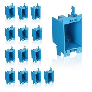 14pack 1-Gang Old Work Retrofit Electrical Box, 14 Cu. in. PVC Junction Box, for Wall Switch/Outlet Installation, Easy Mounting for Construction and Renovation