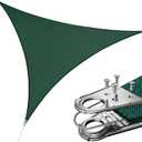 Royal Shade 22' x 22' x 22' Green Triangle Super Ring Sun Shade Sail Canopy RSAWTN, Heavy Duty Durable Structure, Reinforced Corners & Edges, 260 GSM Permeable Fabric (We Make Custom Size)