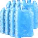Ice Packs for Lunch Boxes Cooler Tote Bags Reusable Refreezable Cold Slim Large Cheap Hard Protable Icepacks for Bento Shipping Beach Camp Car (5.5" x 3.3" x 1.0", Blue-8p)