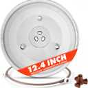 12.4" Toshiba Microwave Turntable Glass Plate + Roller Ring + Coupler Feet Kit Replacement for EM131A5C-BS / EM131A5C-SS / ML2-EC10SA(BS) / ML-EM45PIT(BS), Panasonic, Emerson & Frigidaire Microwaves