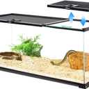 REPTI ZOO 20 Gallon Reptile Glass Terrarium Easy Clean Tank 30" x 12" x 12" Dual Top Sliding Top Cover for Reptile Snake Hamster Hedgehog Small Animals (Knock-Down)