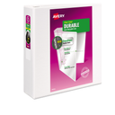 Avery Durable View Binder with DuraHinge and Slant Rings, 3 Rings, 3" Capacity, 11 x 8.5, White