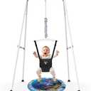 G TALECO GEAR Baby Jumper with Stand,Baby Bouncer,Easy Set-Up,Baby Exerciser for Active Babies,Suitable for Indoor and Outdoor, Water Mat Include (Black)