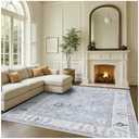 Fame Rugs Gray Modern Oushak Rug 9x12, Vintage Turkish Colorful Oriental Washable Antique Inspired Oversize Area Rugs, Luxury Living Room Bedroom (Gbeige, 9' x 12)