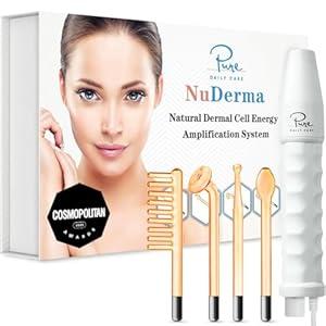 Pure Daily Care NuDerma Handheld Skin Therapy Wand Machine w/Neon – AntiAging  Skin Tightening  Wrinkle Reducing  Dark Circles – Clarifying  Hair & Scalp Stimulator