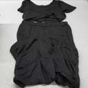 HBQ Two Piece Outfits For Women Casual Sweat Suits Backless Short Sleeve Crop Tops Wide Leg Pants Lounge Sets Tracksuit-Black-XL, X-Large