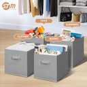 Storage Cubes - STORAGE MANIAC, 11 Inch Collapsible Storage Bins with Handles, 6 Pack Fabric Foldable Bins for Organization, Durable Storage Bins for Closet, Shelves, Offices, Toys, Grey