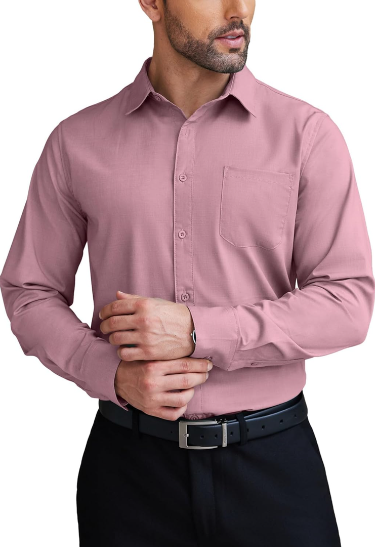 COOFANDY Men's Dress Shirts Wrinkle Free Long Sleeve Button Down Shirts Formal Business Shirt (XL)