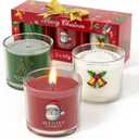 CHILLFLAME Christmas Candles, Scented Candles Gift Set for Stress Relief, 3 Votive Candles for Women and Men, Christmas Candle Gifts for Women (Red + Green + White, 7 Oz)