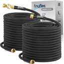 Garden Hose 100FT, Lightweight 3-Layer PVC Flexible Water Hose, No Kink, Leak-Resistant, High-Pressure with Metal Fittings, Durable for Outdoor, Gardening, Washing Cars, Easy to Store (Deep Black)