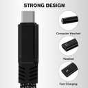 1 in 3 USB C to Type-C Charging and Type-C Headphones Plus 3.5mm Headphones PD 60W Charging Adapter, Compatible with GalaxyS22, iPad Pro, Pixel, iPhone 16 15, etc.Black