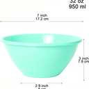 Youngever 5 Pack 32 oz Plastic Cereal Bowls, Reusable Soup Bowls, Fruit Bowls, Serving Bowls, Lightweight and Durable (Robin Blue)