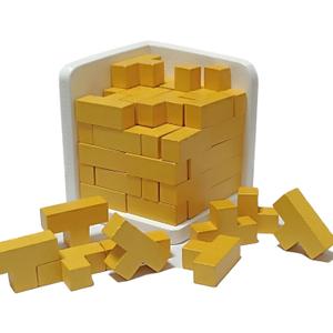 Wooden Brain Teaser Puzzle Cube Easter Basket Stuffers Wooden Puzzles T-shaped Jigsaw Logic Puzzle Educational Toy for Kids and Adults by AHYUAN (Gold)