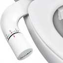 Ultra-Slim Bidet Attachment for Toilet Easy to install - Dual Nozzle (Frontal & Rear Wash) with Adjustable Cold Water Pressure - Fresh Cleanliness Home Gifts for Women (silver)