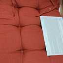 SUNROX Memory Foam Jumbo Rocking Chair Cushions, FadeShield Water Resistant Non Slip Durable Tufted Pads, Set of Seat & Back Cushion with Ties for Indoor/Outdoor Rocker, 2 Piece, Burgundy