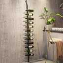 Wine Rack Wall Mounted, 72.8in High Metal Wine Bottle Holder for 12 Bottles, Kitchen Organization and Wine Storage for Commercial Restaurants Pantry Bar Wine Cellar (Black, Four rows-48 Bottles)