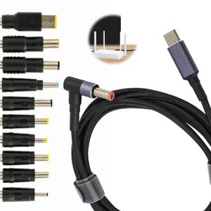 140 W USB C to DC Adapter Power Cable Kit with 10 Pcs Power Plug, PD Fast Charger Replacement Cable Compatible with Dell, HP, Lenovo, Asus, Acer, Samsung, Toshiba Laptop Charging Connector Tips