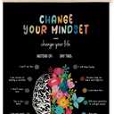 Foritho Floral Brain Mental Health Poster Wall Art Framed, Change Your Mindset and Life Canvas Prints Wall Decor for Therapy School Counselor Psychologist Calming Office, 12x16 Inch