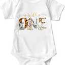 Wild Animal One Baby Bodysuit Girls Boys Newborn Funny Graphic Clothes Short Sleeve Infant Romper , White 3-6 Months 