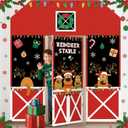 Newwiee 4 Pcs Large Christmas Reindeer Door Cover Set Elk Classroom Door Decoration Christmas Reindeer Background Banner Xmas Deer Party Decor for Wall Window Classroom Office Home Indoor Outdoor