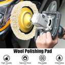 6 PCS Wool Buffing Polishing Pads - 3 Inch Natural Wool Cutting Pads With Hook and Loop Backing, Compound & Polishing for Automotive Car Boats Glass Furniture Body Repair