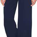 NEWCOSPLAY Women's Comfy Pajama Pants Casual Drawstring Palazzo Lounge Wide Leg Pants, Large