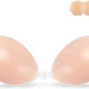 Niidor Adhesive Bra Strapless Sticky Invisible Push up Silicone Bra for Backless Dress with Nipple Covers
