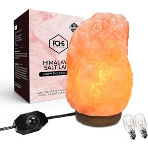 10-12 Inches Tall- Extra Large,11-15 lbs, 100% Authentic Natural Himalayan Pink Salt Lamp, Hand Crafted Wooden Base, Bulb Replacement Included