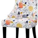 Liykimt Stretch Wingback Side Chair Slipcover-Accent Chair Cover Slipcover with Arm,Washable Upholstered Arm Dining Chair with Nailed Trim Protector for Dining Living Room Set of 1,Orange