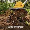Cordless Brushless Garden Tiller Cultivator Compatible with dewalt 20v Battery (Tool Only), 10 Wide 7 Deep Electric Soil Rototiller, 48-Tine Mini Rotary Areator for Garden Beds & Soil Preparation