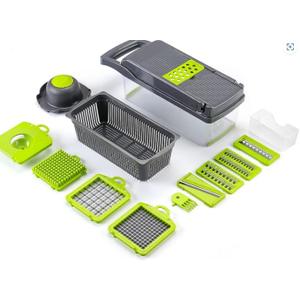 Vegetable Slicer Cutter Shredders Slicer 12 in 1With with Container Hand Guard Draining Basket