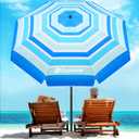 Duerer 7.5FT Beach Umbrella with Sand AnchorHeavy Duty Wind Resistant UPF 50+ Sun Shade, Portable Travel Beach Umbrella with Tilt & Carry Bag for Beach, Sand, Garden, Patio, Pool