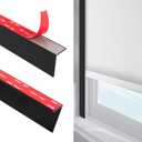 100% Blackout PVC Light Blocking Strip for Window Shades and Blinds Both Sides Tracks for Blackout Shades Easy to Install for BedroomGreat for Bedroom Nursery (L-Shaped Black-2pcs, 58.5")