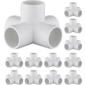 12-Pack 3/4 inch 5 Way PVC Fitting Elbow Furniture Grade Pipe Connector for DIY PVC Shelf Greenhouse Support Structure Frame