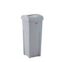Rubbermaid Commercial Products Square Trash/Garbage Container with Untouchable Swing Top Lid, 23-Gallon, Gray, Perfect for Outdoor/Restaurant/School/Kitchen