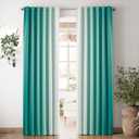 Vangao Teal Ombre Blackout Curtains 84 Inch Length for Living Room Bedroom Gradient Room Darkening Thermal Insulated Light Blocking Drapes Back Tab Window Soundproof Curtain Panel, 2 Panels, 52 X 84
