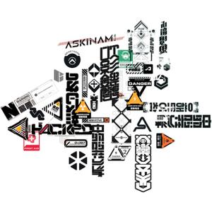 Cyberpunk Sticker Set, 25pcs Pack, Waterproof Futuristic Decals for Car, Truck, Bumper, Luptop, Glass, Window, Bottle, Mystery Cyber Pack ASKINAMI 