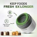 RoboSeal Electric Mason Jar Vacuum Sealer Kit with 10 Lids, Works on Wide & Regular Mouth for Canning Food, Auto Stop One Touch Operation, Digital Battery Indicator, Jar Opener Included
